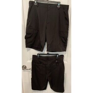 EUC Pro Celebrity American Team Sports Men’s Black Cargo 2 Pair Shorts Sz 36